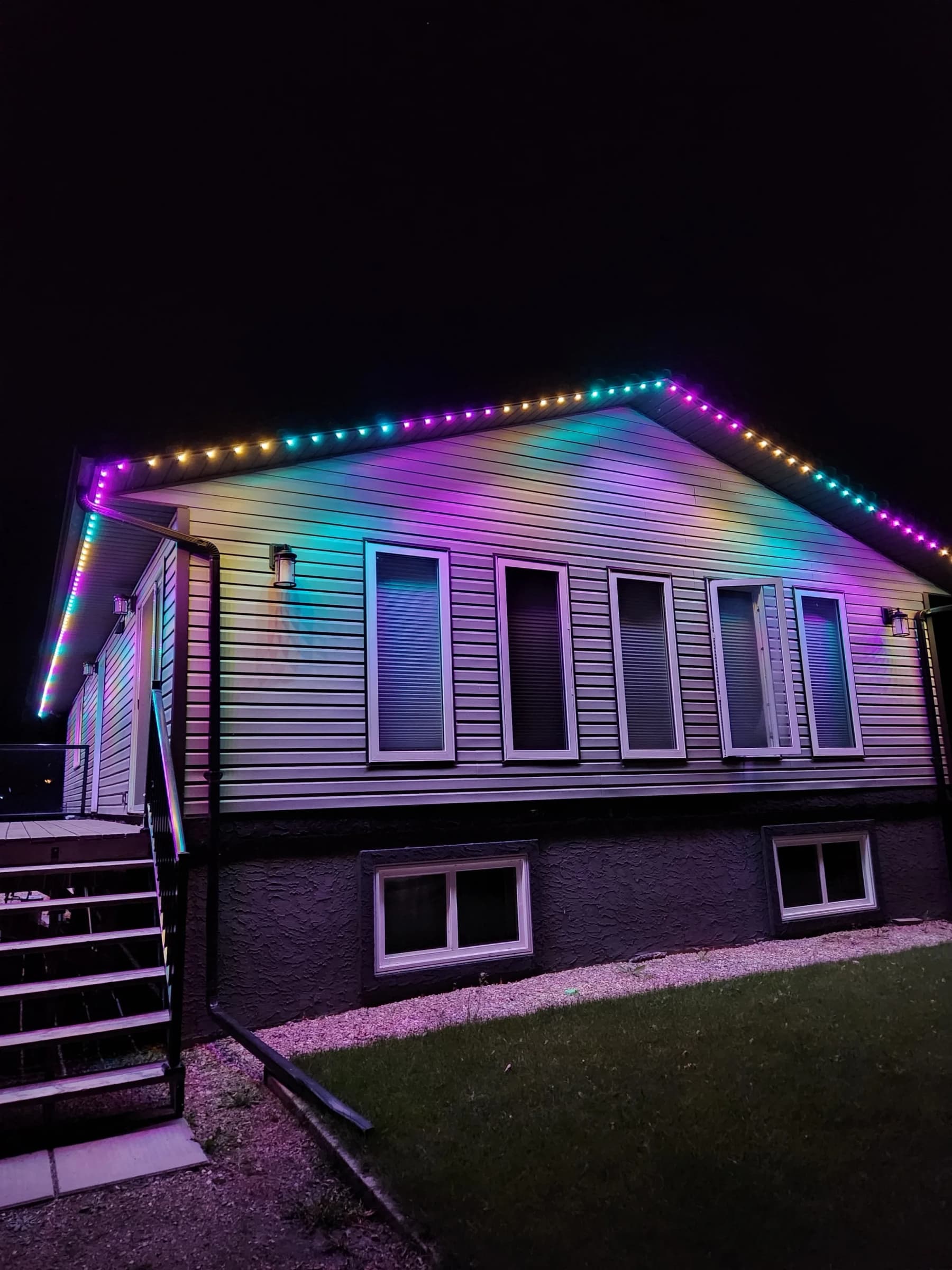 Full-spectrum rainbow scene running along a home's LED track