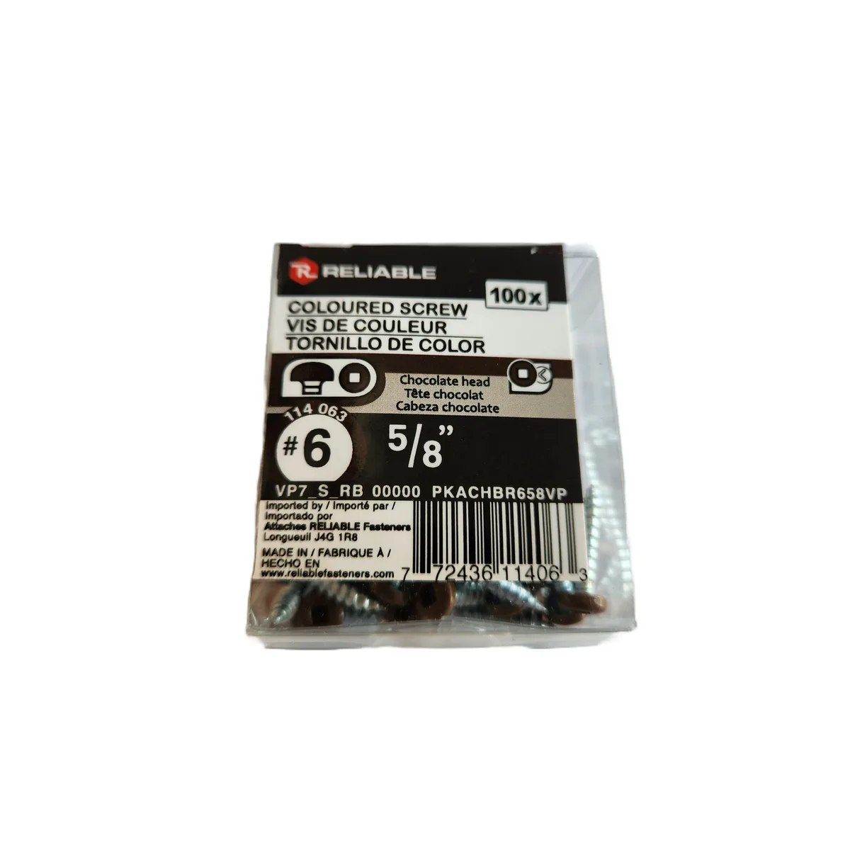 Box of black 5/8 inch soffit screws